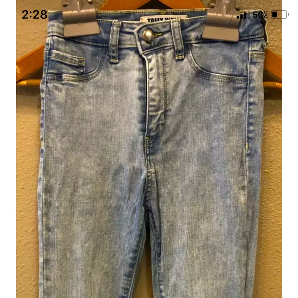High Waist Skinny Jeans Tally Weijl RANA Size XXS / 00 Inseam 28.5” Light Wash